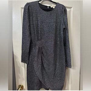 MICHAEL Michael Kors Black Sparkle Long Sleeve Dress